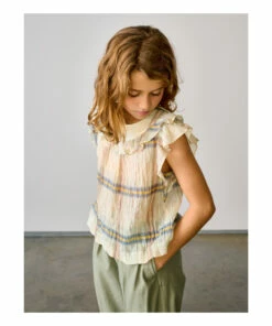 Palms Checked Blouse Beige Bellerose Fashion Teen, Children 12 Palms Checked Blouse Beige Bellerose Fashion Teen, Children -Bellerose Elegant Shop palms checked blouse beige bellerose fashion teen children 3
