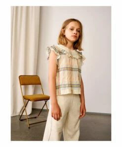 Palms Checked Blouse Beige Bellerose Fashion Teen, Children 13 Palms Checked Blouse Beige Bellerose Fashion Teen, Children -Bellerose Elegant Shop palms checked blouse beige bellerose fashion teen children 4