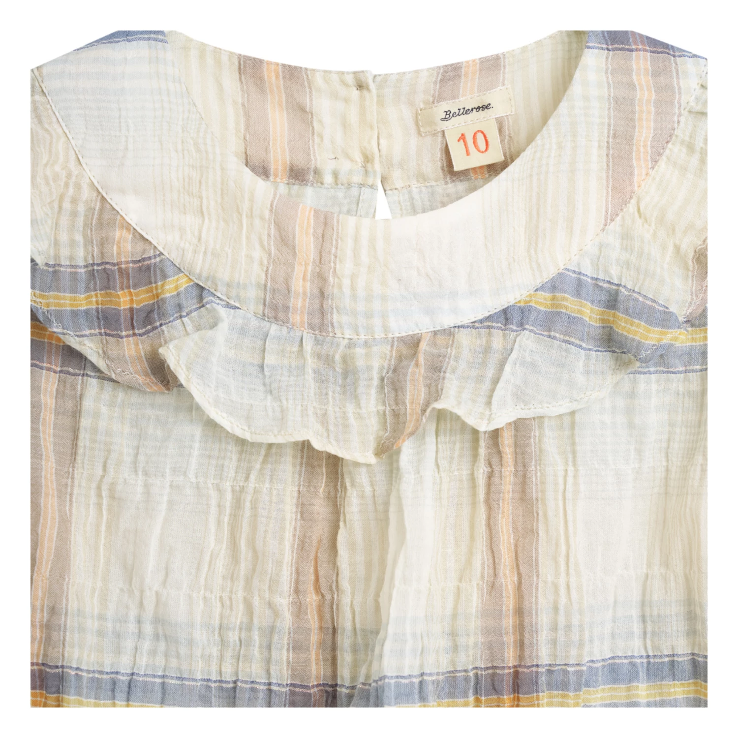 Palms Checked Blouse Beige Bellerose Fashion Teen, Children 8 Palms Checked Blouse Beige Bellerose Fashion Teen, Children - Image 8