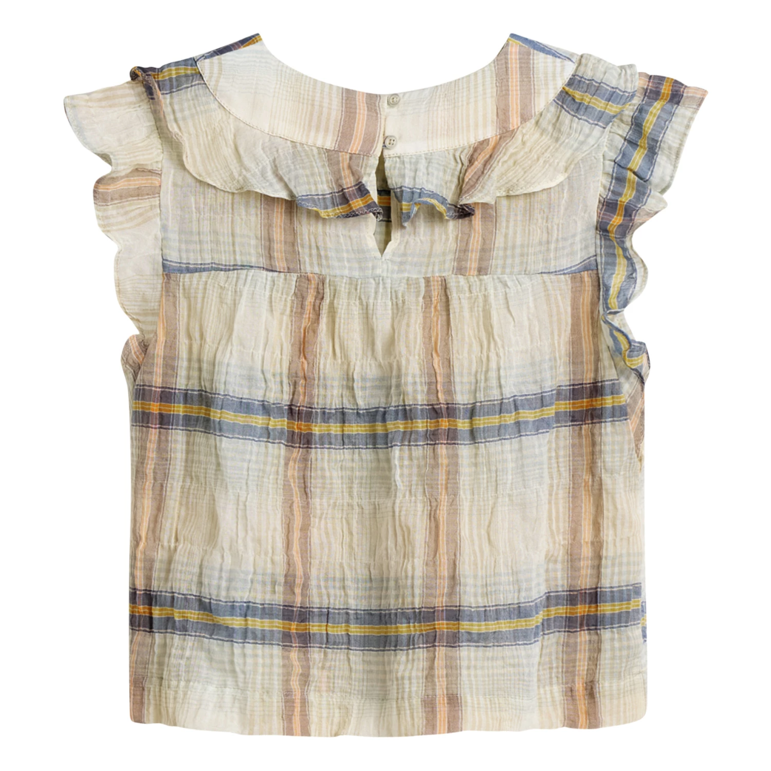 Palms Checked Blouse Beige Bellerose Fashion Teen, Children 9 Palms Checked Blouse Beige Bellerose Fashion Teen, Children - Image 9