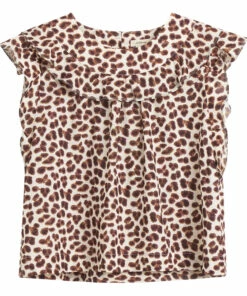 Palms Leopard Print Blouse Brown Bellerose Fashion Teen, Children