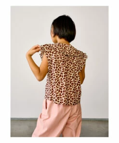 Palms Leopard Print Blouse Brown Bellerose Fashion Teen, Children -Bellerose Elegant Shop palms leopard print blouse brown bellerose fashion teen children 4
