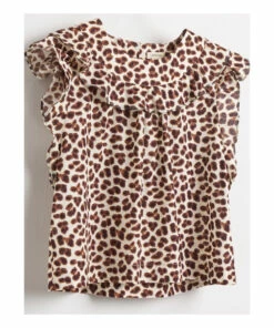 Palms Leopard Print Blouse Brown Bellerose Fashion Teen, Children -Bellerose Elegant Shop palms leopard print blouse brown bellerose fashion teen children 5