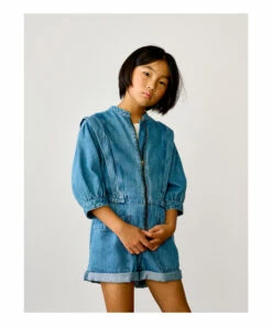 Pardon Denim Playsuit Denim blue Bellerose Fashion Teen, Children -Bellerose Elegant Shop pardon denim playsuit denim blue bellerose fashion teen children 2