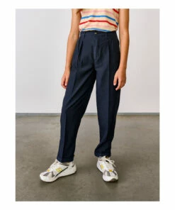 Peace Straight-Leg Trousers Navy blue Bellerose Fashion Teen, Children -Bellerose Elegant Shop peace straight leg trousers navy blue bellerose fashion teen children 3
