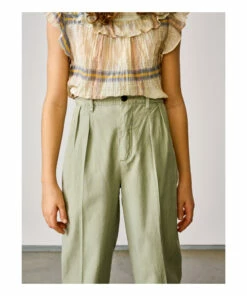 Peace Straight-Leg Trousers Sage Bellerose Fashion Teen, Children -Bellerose Elegant Shop peace straight leg trousers sage bellerose fashion teen children 2