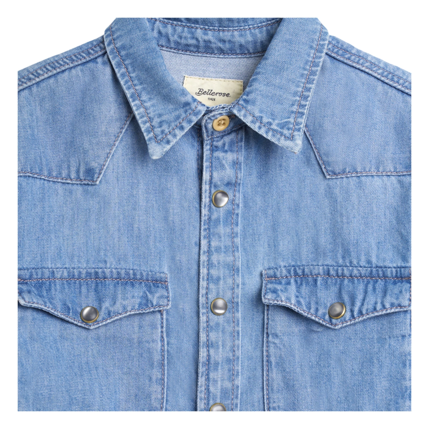 Peio Shirt Light Blue Bellerose Fashion Teen, Children 8 Peio Shirt Light Blue Bellerose Fashion Teen, Children - Image 8