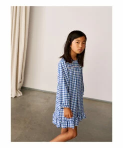 Penelope Checkered Dress Blue Bellerose Fashion Teen, Children -Bellerose Elegant Shop penelope checkered dress blue bellerose fashion teen children 2