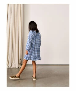 Penelope Checkered Dress Blue Bellerose Fashion Teen, Children -Bellerose Elegant Shop penelope checkered dress blue bellerose fashion teen children 4