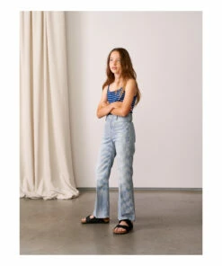 Pepy Striped Jeans Light Blue Bellerose Fashion Teen, Children -Bellerose Elegant Shop pepy striped jeans light blue bellerose fashion teen children 3