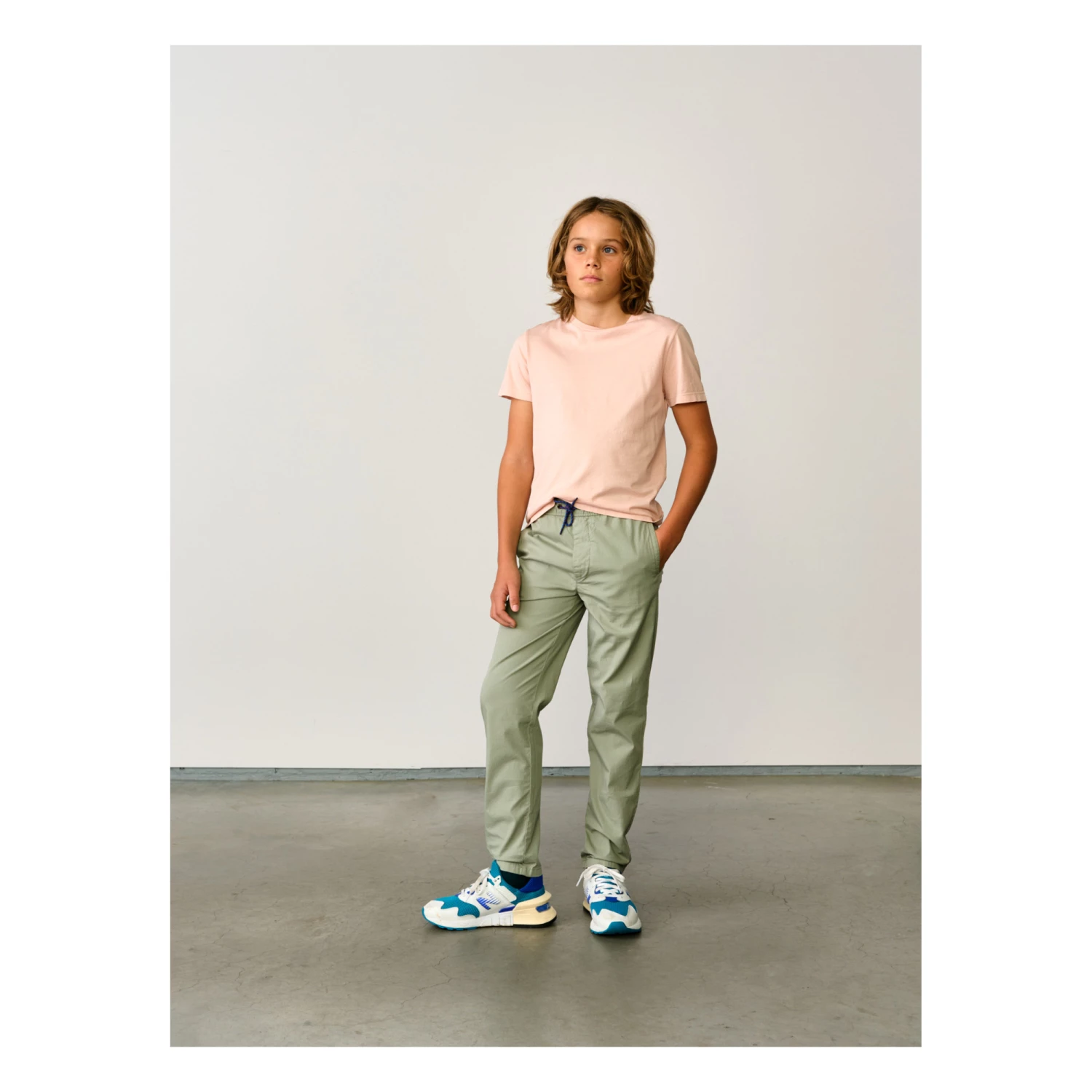 Pharel Straight Legged Chino Trousers Sage Bellerose Fashion Teen, Children 2 Pharel Straight Legged Chino Trousers Sage Bellerose Fashion Teen, Children - Image 2