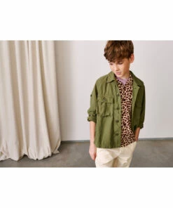 Philip Overshirt Khaki Bellerose Fashion Teen, Children -Bellerose Elegant Shop philip overshirt khaki bellerose fashion teen children 4