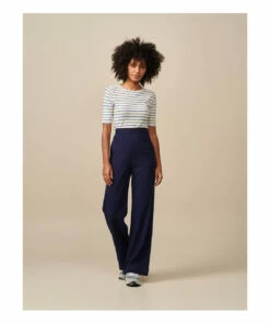 Seas Linen Stripe T-shirt - Women's Collection - Blue Bellerose Fashion Adult -Bellerose Elegant Shop seas linen stripe t shirt women s collection seas linen stripe t shirt women s collection blue bellerose fashion adult 3