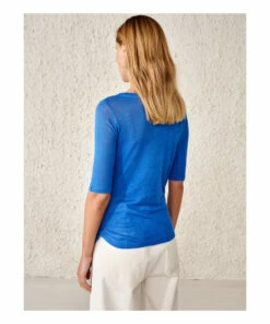 Seas Linen T-shirt - Women’s Collection - Blue Bellerose Fashion Adult -Bellerose Elegant Shop seas linen t shirt women rsquo s collection blue bellerose fashion adult 4