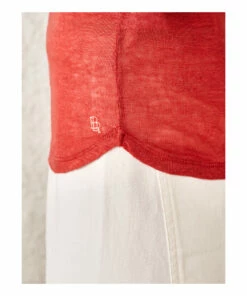 Seas Linen T-shirt - Women&rsquo;s Collection - Brick red Bellerose Fashion Adult -Bellerose Elegant Shop seas linen t shirt women rsquo s collection brick red bellerose fashion adult 2