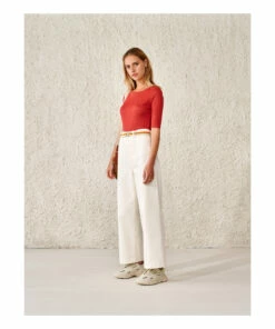 Seas Linen T-shirt - Women&rsquo;s Collection - Brick red Bellerose Fashion Adult -Bellerose Elegant Shop seas linen t shirt women rsquo s collection brick red bellerose fashion adult 3