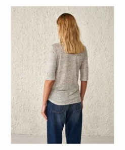 Seas Linen T-shirt - Women&rsquo;s Collection - Heather grey Bellerose Fashion Adult -Bellerose Elegant Shop seas linen t shirt women rsquo s collection heather grey bellerose fashion adult 5