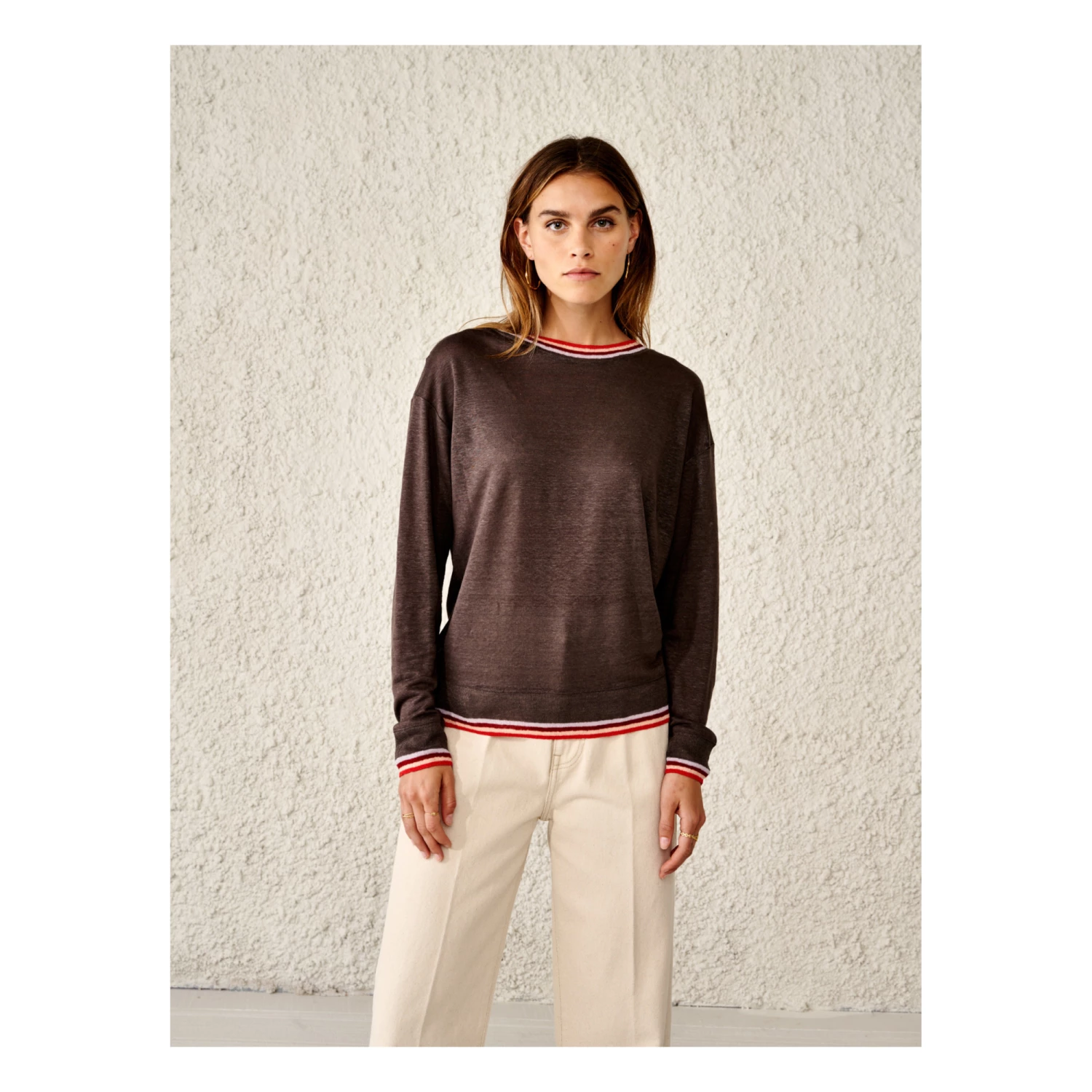 Senia Linen T-shirt - Women’s Collection - Chocolate Bellerose Fashion Adult 4 Senia Linen T-shirt - Women’s Collection - Chocolate Bellerose Fashion Adult - Image 4
