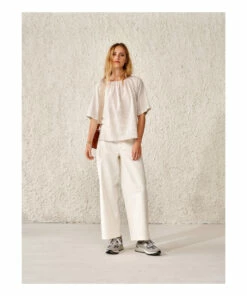 Stuart Organic Cotton Striped Blouse - Women’s Collection - Ecru Bellerose Fashion Adult