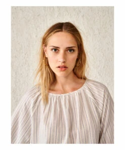 Stuart Organic Cotton Striped Blouse - Women’s Collection - Ecru Bellerose Fashion Adult 8 Stuart Organic Cotton Striped Blouse - Women’s Collection - Ecru Bellerose Fashion Adult -Bellerose Elegant Shop stuart organic cotton striped blouse women rsquo s collection ecru bellerose fashion adult 3
