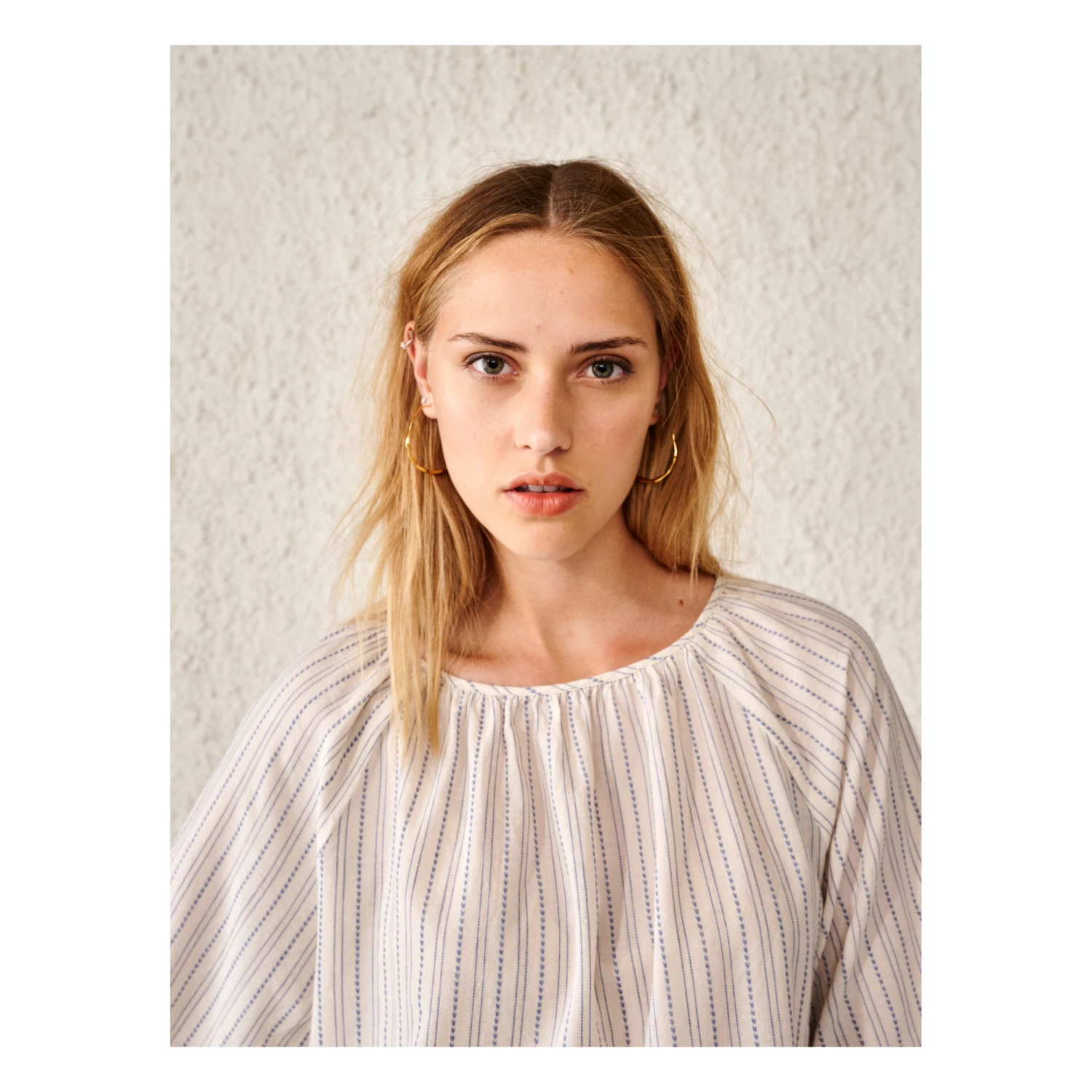 Stuart Organic Cotton Striped Blouse - Women’s Collection - Ecru Bellerose Fashion Adult 4 Stuart Organic Cotton Striped Blouse - Women’s Collection - Ecru Bellerose Fashion Adult - Image 4