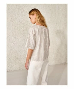 Stuart Organic Cotton Striped Blouse - Women’s Collection - Ecru Bellerose Fashion Adult 9 Stuart Organic Cotton Striped Blouse - Women’s Collection - Ecru Bellerose Fashion Adult -Bellerose Elegant Shop stuart organic cotton striped blouse women rsquo s collection ecru bellerose fashion adult 4