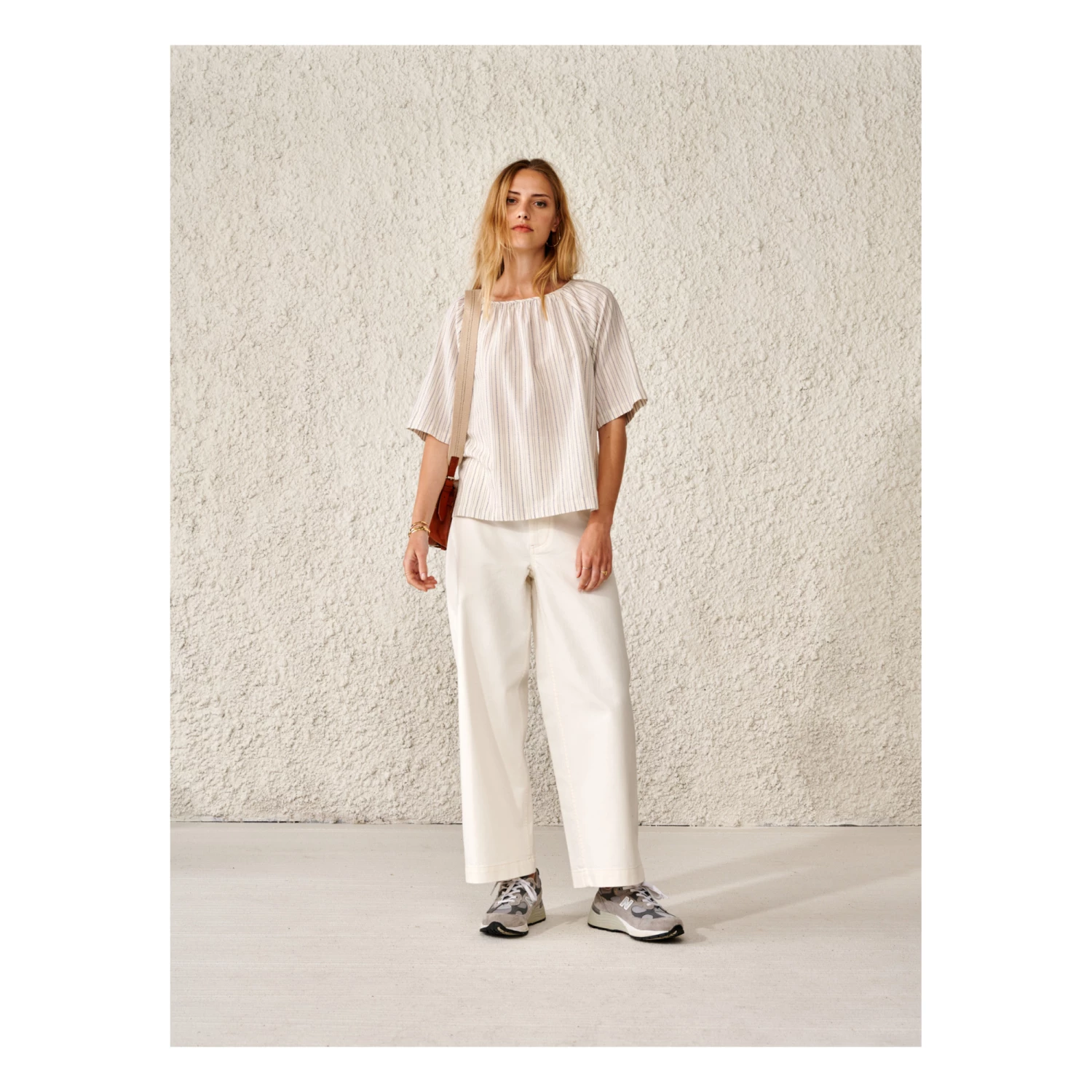 Stuart Organic Cotton Striped Blouse - Women’s Collection - Ecru Bellerose Fashion Adult 1 Stuart Organic Cotton Striped Blouse - Women’s Collection - Ecru Bellerose Fashion Adult