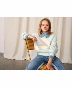 Vaja Sweatshirt Pale blue Bellerose Fashion Teen, Children -Bellerose Elegant Shop vaja sweatshirt pale blue bellerose fashion teen children 4