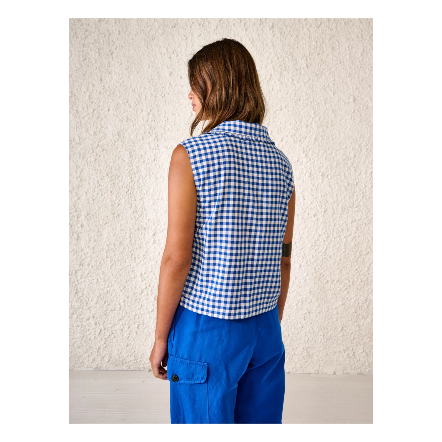 Virginie Checkered Blouse - Women’s Collection - Blue Bellerose Fashion Adult 6 Virginie Checkered Blouse - Women’s Collection - Blue Bellerose Fashion Adult - Image 6