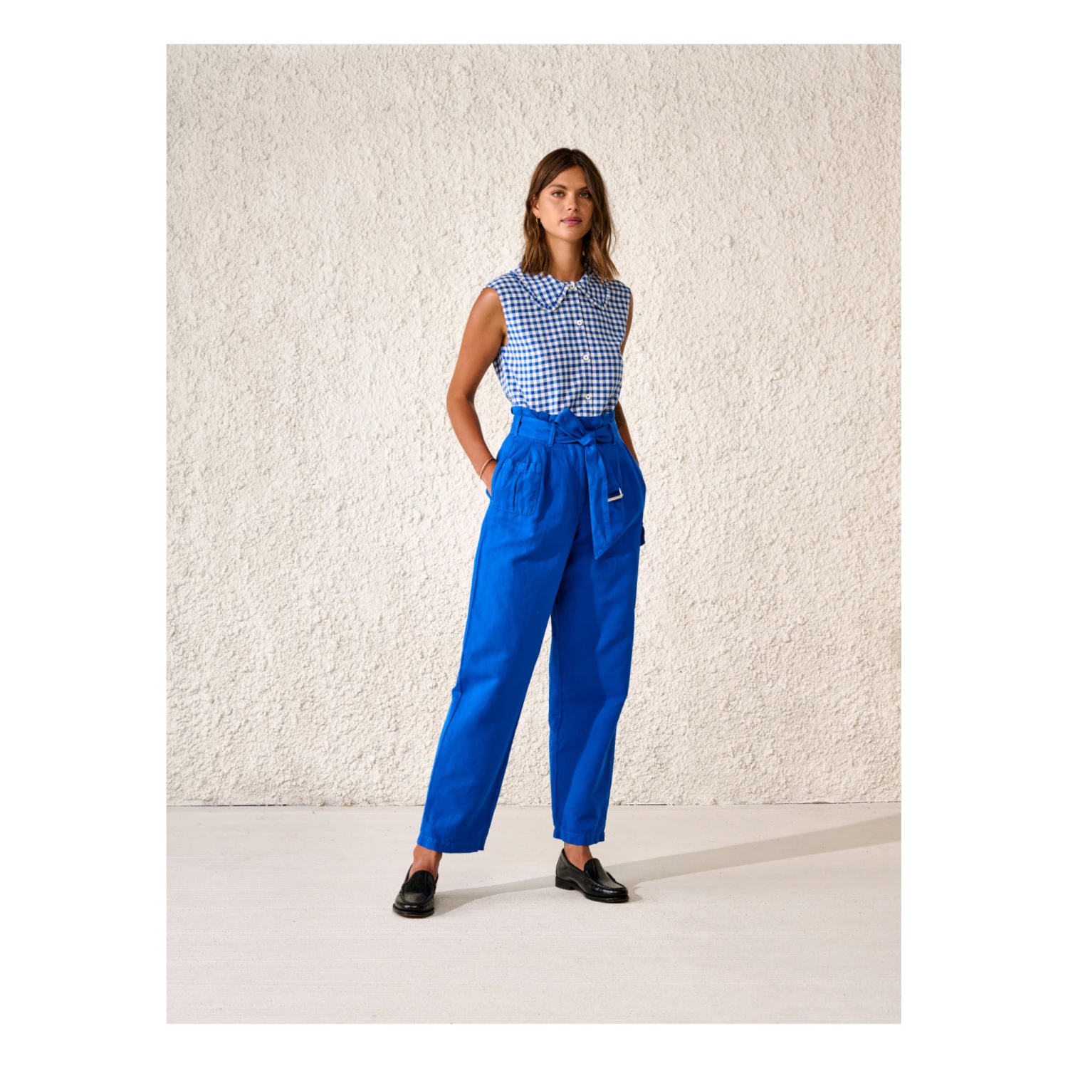 Virginie Checkered Blouse - Women’s Collection - Blue Bellerose Fashion Adult 1 Virginie Checkered Blouse - Women’s Collection - Blue Bellerose Fashion Adult
